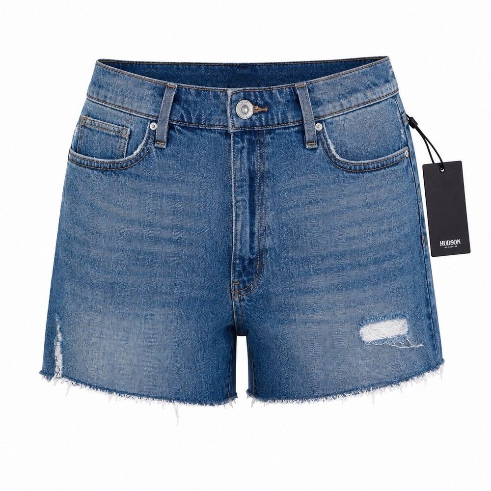 Hudson Devon High Rise Boyfriend Cut Off Shorts 31 Love Theme Distressed NWT